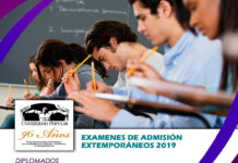 Examenes de adminisión extemporáneos 2019